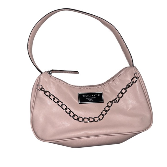 Kendall & Kylie Pink Crescent Shoulder Bag with Chain Detail - Picture 4 of 4